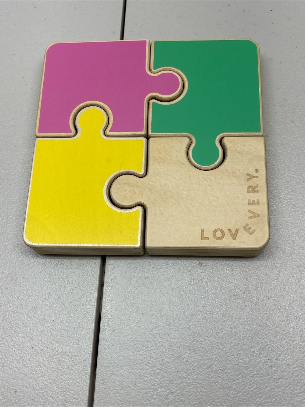 LOVEVERY Chunky Wooden Jigsaw Puzzle From “The Companion” Play Kit